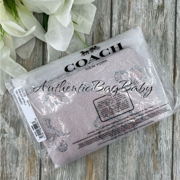 Coach Corner Zip Wristlet Butterfly Print Wallet Bag Purse
